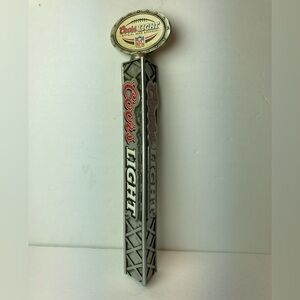 VTG Coor's Light Official Beer NFL Stamped Metal Grid Beer Tap Handle 12" Tall